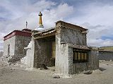 Tibet Kailash 04 Saga to Kailash 10 Old Drongpa Gompa Prayer Wheel In Old Drongpa, I visited the Sakya-order gompa. Here is a chorten and a large prayer wheel.